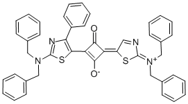 (4E)-2-[2-(二苄基氨基)-4-苯基-1,3-噻唑-5-基]-4-[2-(二苄基亚氨基)-1,3-噻唑-5(2H)-亚基]-3-氧代-1-环丁烯-1-醇结构式_153119-17-6结构式