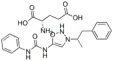 3-(1-甲基-2-苯基乙基)-5-[[(苯基氨基)甲酰]氨基]-1,2,3-恶二唑 L-谷氨酸结构式_153216-47-8结构式