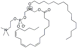 [1-(十六烷氧基甲基)-2-[羟基-[2-(三甲基-lambda<sup>5</sup>-氮烷基)乙氧基]磷酰]氧基-乙基] (8Z,11Z,14Z)-二十-8,11,14-三烯酸酯结构式_155575-01-2结构式