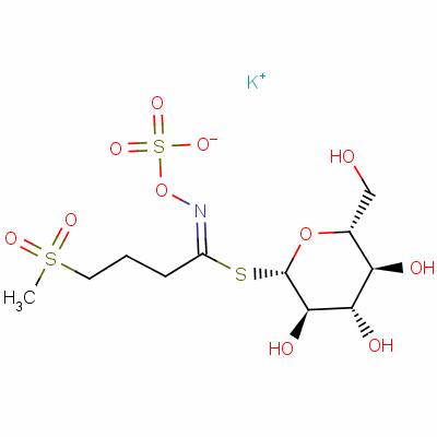 Beta-d-glucopyranose, 1-thio-, 1-[4-(methylsulfonyl)-n-(sulfooxy)butanimidate], monopotassium salt Structure,15592-36-6Structure