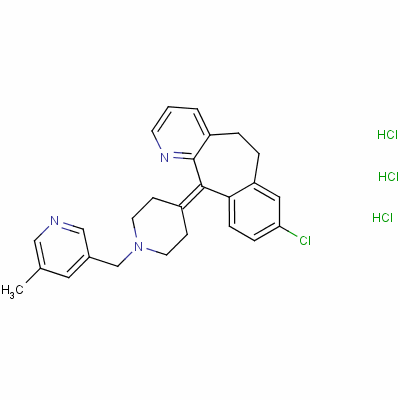 8-氯-6,11-二氢-11-[1-[(5-甲基-3-吡啶基)甲基]-4-亚哌啶基]-5H-苯并[5,6]环戊烷[1,2-b]吡啶盐酸盐结构式_156611-76-6结构式