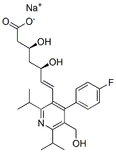钠(3R,5S,6E)-7-[4-(4-氟苯基)-5-(羟基甲基)-2,6-二异丙基-3-吡啶基]-3,5-二羟基-6-庚烯酸酯结构式_157199-28-5结构式