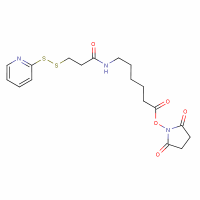 琥珀酰亚胺基6-[3-(2-吡啶基二硫代)丙酰胺基]己酸酯结构式_158913-22-5结构式