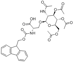O-(2-乙酰氨基-2-脱氧-3,4,6-三-O-乙酰基-β-D-吡喃葡萄糖)-N-Fmoc-L-丝氨酸结构式_160067-63-0结构式