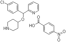 2-[(4-氯苯基)(哌啶-4-基氧基)甲基]吡啶,4-硝基苯甲酸结构式_161558-45-8结构式