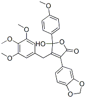 3-(1,3-苯并二氧戊环-5-基)-5-羟基-5-(4-甲氧基苯基)-4-(3,4,5-三甲氧基苄基)-2(5H)-呋喃酮结构式_162256-50-0结构式