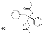 (+)-1,2-二苯基-2-丙酰氧基-3-甲基-4-二甲基氨基丁烷盐酸盐结构式_1639-60-7结构式