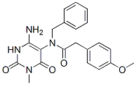  n-(4-氨基-1,2,3,6-四氢-1-甲基-2,6-二氧代-5-嘧啶)-4-甲氧基-n-(苯基甲基)-苯乙酰胺结构式_167299-14-1结构式