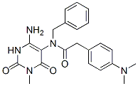  n-(4-氨基-1,2,3,6-四氢-1-甲基-2,6-二氧代-5-嘧啶)-4-(二甲基氨基)-n-(苯基甲基)-苯乙酰胺结构式_167299-16-3结构式
