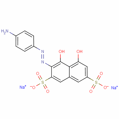 3-[(4-氨基苯基)氮杂]-4,5-二羟基-2,7-萘二磺酸二钠结构式_1681-60-3结构式