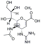 (6R)-5-乙酰氨基-2,6-脱水-3,4,5-三脱氧-4-[(二氨基亚甲基)氨基]-6-[(1R,2R)-1,2,3-三羟基丙基]-L-苏式-己-2-烯酸水合物(1:1)结构式_171094-50-1结构式