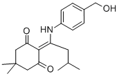 2-{1-[4-(羟甲基)苯氨基]-3-甲基亚丁基}-5,5-二甲基-1,3-环己二酮结构式_172611-73-3结构式