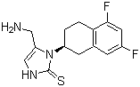 5-(氨甲基)-1-((S)-5,7-二氟-1,2,3,4-四氢-2-萘)-4-咪唑啉-2-硫酮结构式_173997-05-2结构式