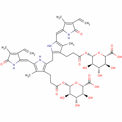 胆红素二-酰基-beta-D-葡糖苷酸结构式_17459-92-6结构式