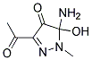 (9ci)-3-乙酰基-5-氨基-1,5-二氢-5-羟基-1-甲基-4H-吡唑-4-酮结构式_175472-59-0结构式