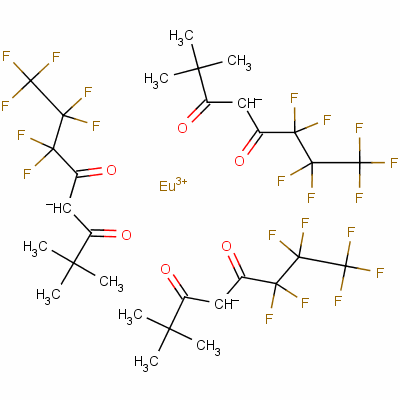 三(6,6,7,7,8,8,8-七氟-2,2-二甲基-3,5-辛二酮酸)铕结构式_17631-68-4结构式
