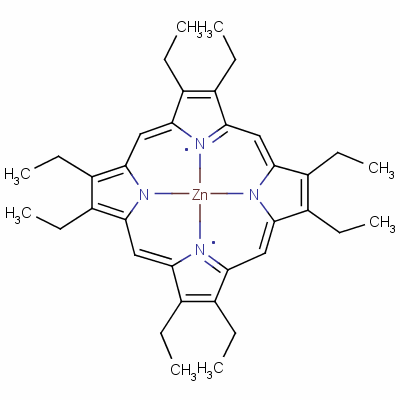 2 3 7 8 12 13 17 18-八乙基-21H 23H-卟啉锌结构式_17632-18-7结构式