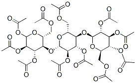 2,3,4,6-四-O-乙酰基己糖吡喃糖苷-(1->4)-2,3,6-三-O-乙酰基己糖吡喃糖苷-(1->4)-1,2,3,6-四-O-乙酰基吡喃己糖结构式_17690-94-7结构式