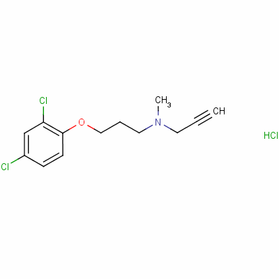 N-甲基-n-炔丙基-3-(2,4-二氯苯氧基)丙胺盐酸盐结构式_17780-75-5结构式