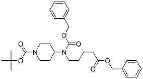 4-[[5-氧代-5-(苯基甲氧基)戊基][(苯基甲氧基)羰基]氨基]-1-哌啶羧酸叔丁酯结构式_181629-57-2结构式