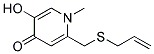 (9ci)-5-羟基-1-甲基-2-[(2-丙烯基硫代)甲基]-4(1H)-吡啶酮结构式_181647-47-2结构式