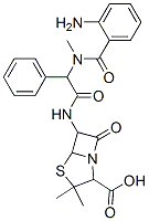 (8ci)-6-[2-(o-氨基-n-甲基苯酰胺)-2-苯基乙酰氨基]-3,3-二甲基-7-氧代-,dl-4-硫杂-1-氮杂双环[3.2.0]庚烷-2-羧酸结构式_18416-46-1结构式