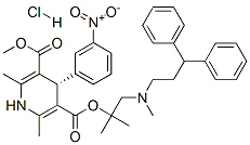 1-[(3,3-二苯基丙基)(甲基)氨基]-2-甲基-2-丙基甲基2,6-二甲基-4-(3-硝基苯基)-1,4-二氢-3,5-吡啶二羧酸酯盐酸盐(1:1)结构式_184866-29-3结构式