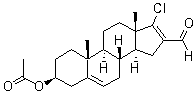 (3BETA)-3-(乙酰氧基)-17-氯雄甾-5,16-二烯-16-甲醛结构式_1865-56-1结构式