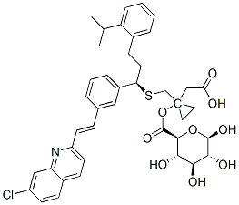 1-O-({1-[({(1R)-1-{3-[(E)-2-(7-氯-2-喹啉基)乙烯基]苯基}-3-[2-(2-羟基-2-丙基)苯基]丙基}硫基)甲基]环丙基}乙酰基)-beta-D-吡喃葡萄糖醛酸结构式_188717-17-1结构式