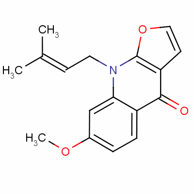 7-甲氧基-9-(3-甲基-2-丁烯-1-基)-呋喃并[2,3-b]喹啉-4(9h)-酮式