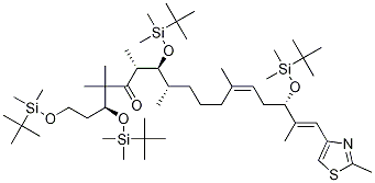 (3S,6R,7S,8S,12Z,15S,16E)-1,3,7,15-四-{[叔-丁基(二甲基)硅烷基]氧基}-4,4,6,8,12,16-六甲基-17-(2-甲基-1,3-噻唑-4-基)十七-12,16-二烯-5-酮结构式_193146-51-9结构式
