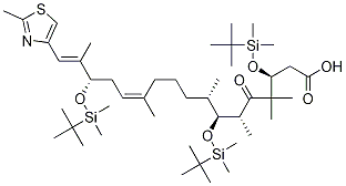 (3S,6R,7S,8S,12Z,15S,16E)-3,7,15-三-{[叔-丁基(二甲基)硅烷基]氧基}-4,4,6,8,12,16-六甲基-17-(2-甲基-1,3-噻唑-4-基)-5-氧代-十七-12,16-二烯酸结构式_193146-63-3结构式