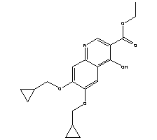 3-Quinolinecarboxylicacid, 6,7-bis(cyclopropylmethoxy)-4-hydroxy-, ethyl ester Structure,19485-08-6Structure