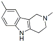 2,8-二甲基-2,3,4,5-四氢-1H-吡啶并[4,3-b]吲哚结构式_19686-05-6结构式