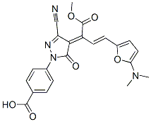 (9ci)-4-[3-氰基-4-[3-[5-(二甲基氨基)-2-呋喃]-1-(甲氧基羰基)-2-丙烯基]-4,5-二氢-5-氧代-1H-吡唑-1-基]-苯甲酸结构式_196929-24-5结构式