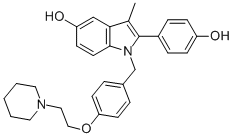 2-(4-Hydroxyphenyl)-3-methyl-1-[[4-[2-(1-piperidinyl)ethoxy]phenyl]methyl]-1h-indol-5-ol Structure,198480-55-6Structure