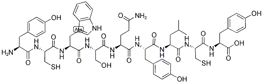 H-Tyr-Cys-Trp-Ser-Gln-Tyr-Leu-Cys-Tyr-OH,(Disulfide bond between Cys2 and Cys 8结构式_199999-60-5结构式