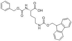(S)-5-((((9h-芴-9-基)甲氧基)羰基)氨基)-2-(((苄氧基)羰基)氨基)戊酸结构式_201048-68-2结构式