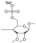 钠甲基(5Xi)-4-脱氧-4-甲基-2,3-二-O-甲基-6-O-磺酸-alpha-L-核-吡喃己糖苷结构式_201346-23-8结构式