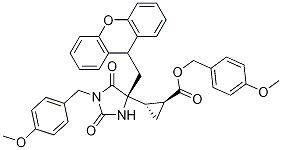 (1S,2s)-4-甲氧基苄基 2-((s)-4-((9h-氧杂蒽-9-基)甲基)-1-(4-甲氧基苄基)-2,5-二氧代咪唑啉-4-基)环丙烷羧酸结构式_201851-13-0结构式