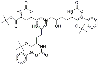 (5S,15S)-5,15-二[(叔-丁基氧基)羰基]-10-[(5S)-6-(叔-丁基氧基)-6-氧代-5-[[(苄氧基)羰基]氨基]己基]-8,12-二羟基-3-氧代-1-苯基-2-氧杂-4,10,16-三氮杂十七烷-17-酸苄酯结构式_204074-53-3结构式