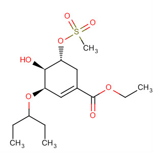 (3R,4r,5r)-3-(1-乙基丙氧基)-4-羟基-5-[(甲基磺酰基)氧基]-1-环己烯-1-羧酸乙酯结构式_204254-92-2结构式