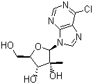 6-氯-9-(2-C-甲基-beta-D-呋喃核糖基)-9H-嘌呤结构式_205171-05-7结构式