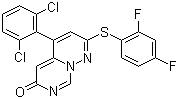 5-(2,6-二氯苯基)-2-((2,4-二氟苯基)硫基)-6H-嘧啶并[1,6-b]哒嗪-6-酮结构式_209410-46-8结构式