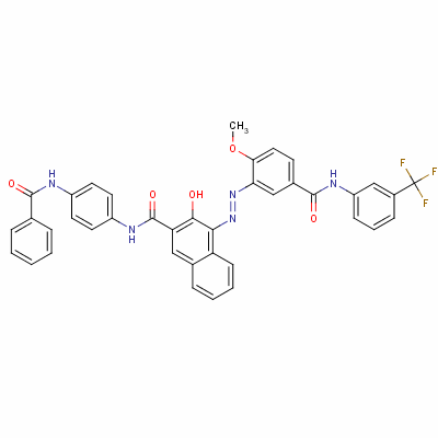 n-[4-(苯甲酰基氨基)苯基]-3-羟基-4-[[2-甲氧基-5-[[[3-(三氟甲基)苯基]氨基]羰基]苯基]氮杂]-2-萘羧酰胺结构式_20981-12-8结构式