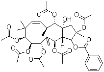 2,5,7,8,9,14-Hexaacetoxy-3-benzoyloxy-15-hydroxy-jatropha-6(17),11E-diene Structure,210108-86-4Structure