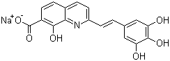 (E)-8-羟基-2-[2-(3,4,5-三羟基苯基)乙烯]-7-喹啉羧酸钠结构式_210890-96-3结构式