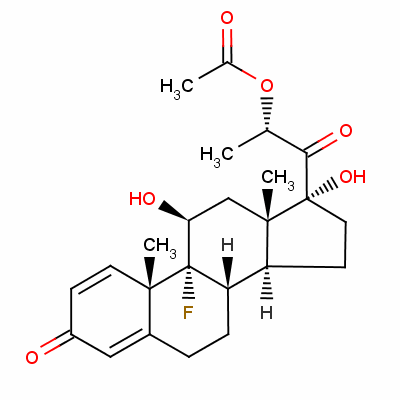 (11beta,17alpha)-17-[(2S)-2-(乙酰氧基)-1-氧代丙基]-9-氟-11,17-二羟基-雄甾-1,4-二烯-3-酮结构式_2119-75-7结构式