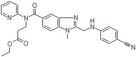 乙基 3-(2-((4-氰基苯基氨基)甲基)-1-甲基-N-(吡啶-2-基)-1 H-苯并[d]咪唑-5-羰基xamido)丙烷oate结构式_211915-84-3结构式