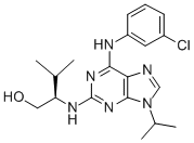 (2R)-2-({6-[(3-氯苯基)氨基]-9-(丙烷-2-基)-9H-嘌呤-2-基}氨基)-3-甲基丁烷-1-醇结构式_212844-53-6结构式